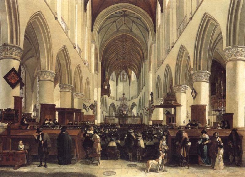 BLEKER, Gerrit Claesz THe Interior of the Grote Kerk,Haarlem Germany oil painting art